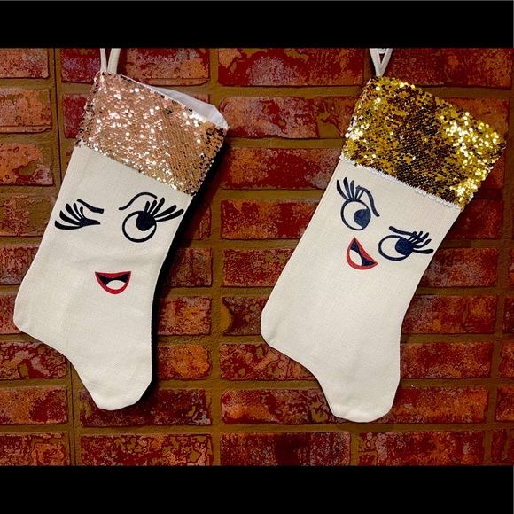 Other - Eyelash Lash Winking Face Christmas Stocking Gold